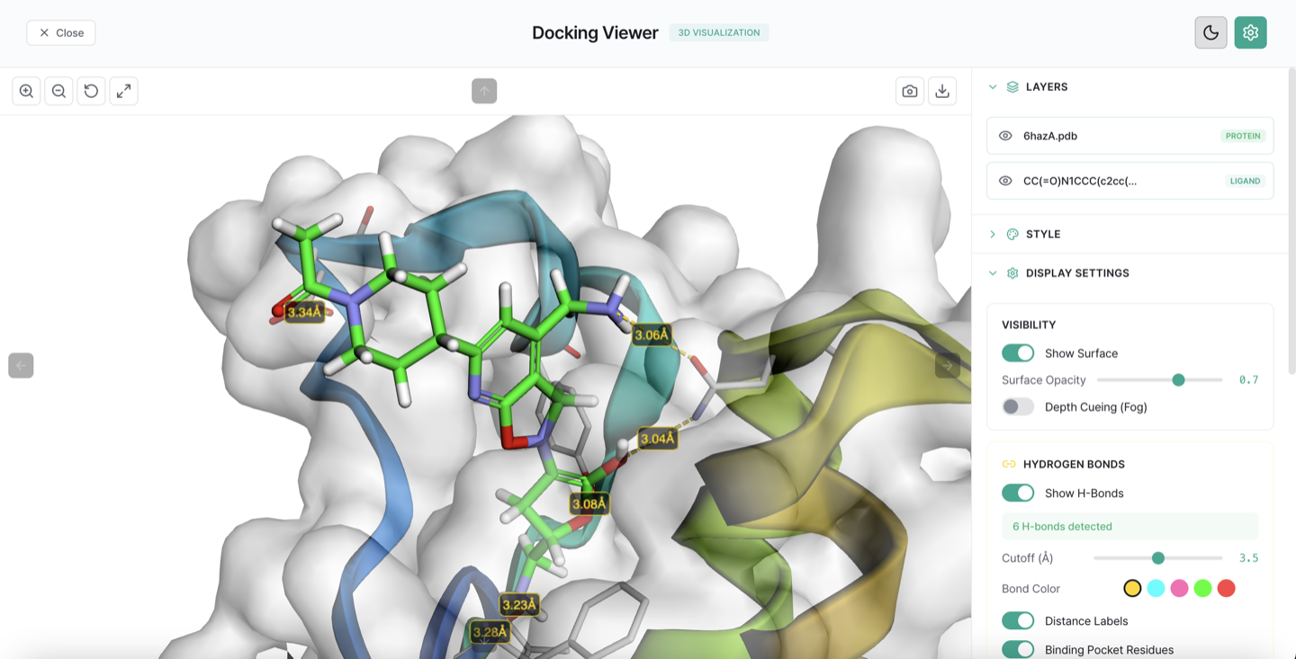 3D docking viewer